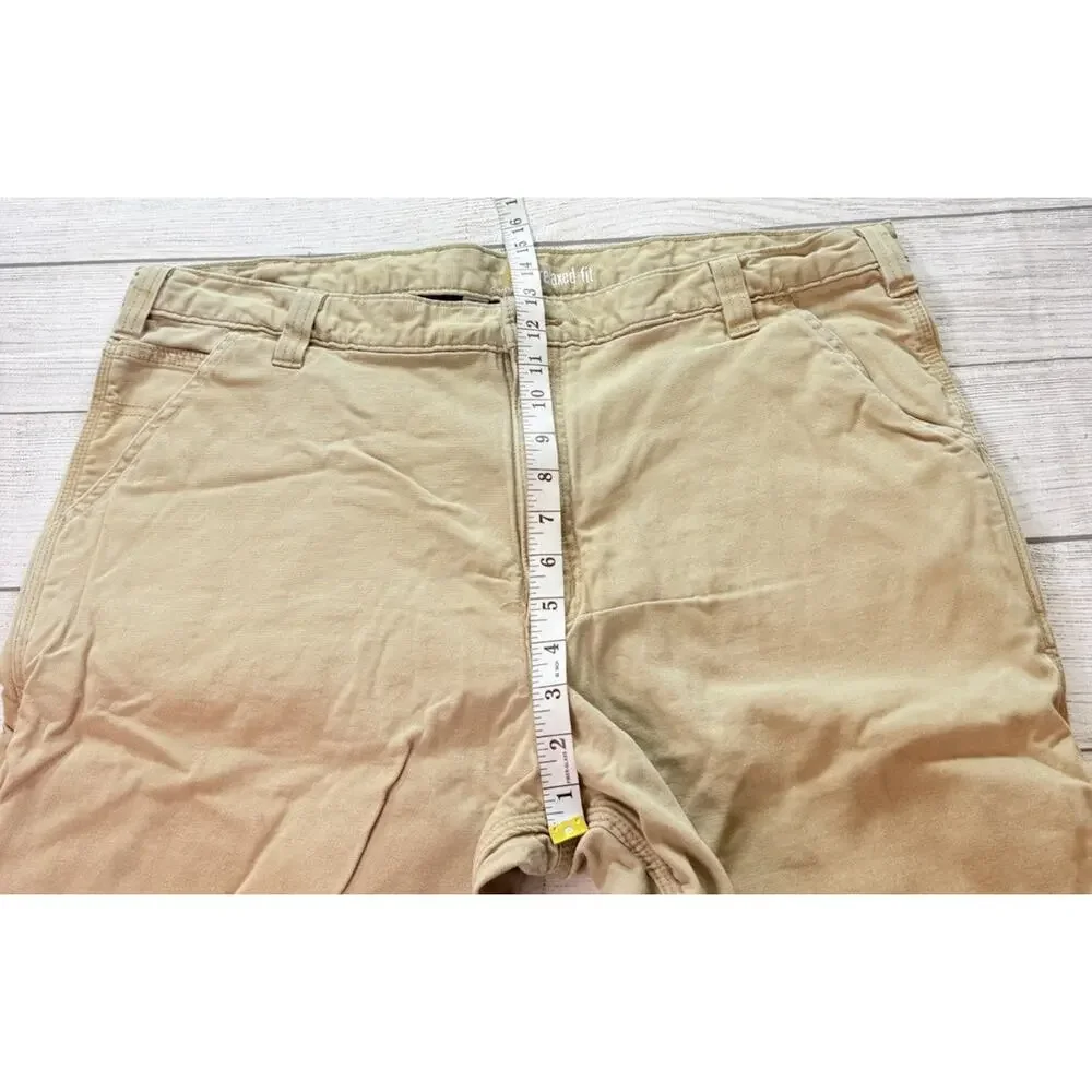 CARHARTT Men's Relaxed Fit Fleece Lined Work Pants 103342-253 Tan Size 42x32